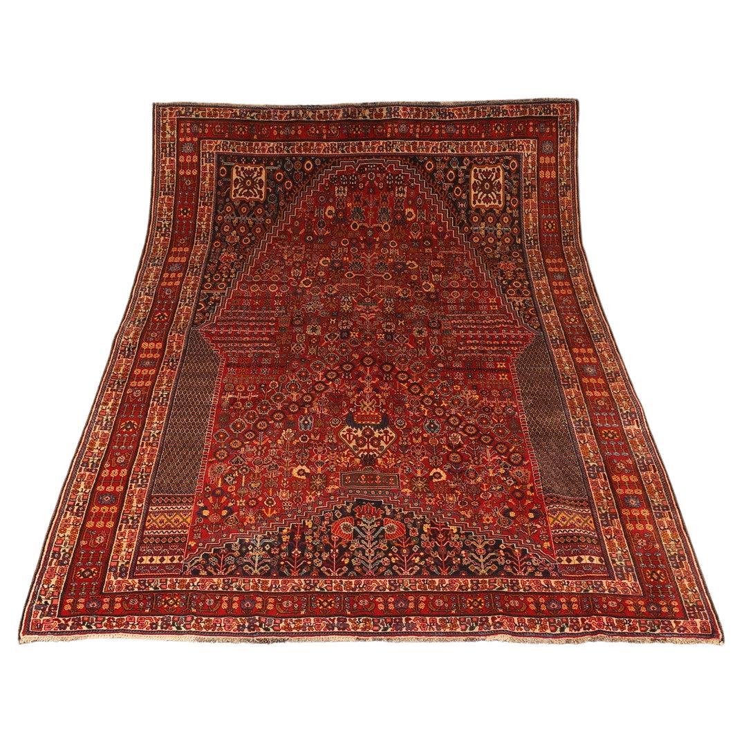 Tapis en laine tissé à la main Nazami - Tapis traditionnel à fleurs rouille