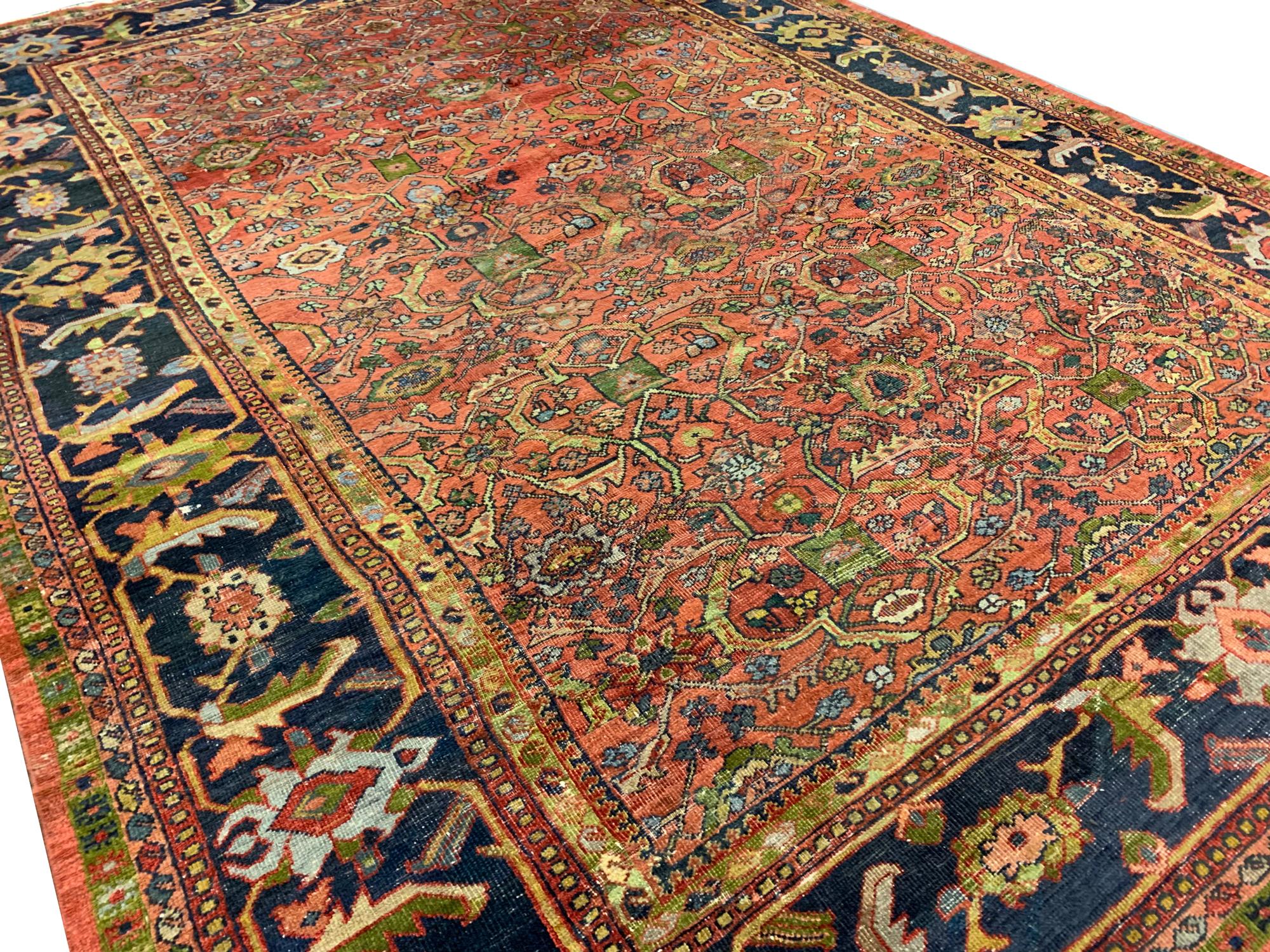 Tribal Hand Woven Wool Area Rug Traditional Oriental Rust Carpet For Sale