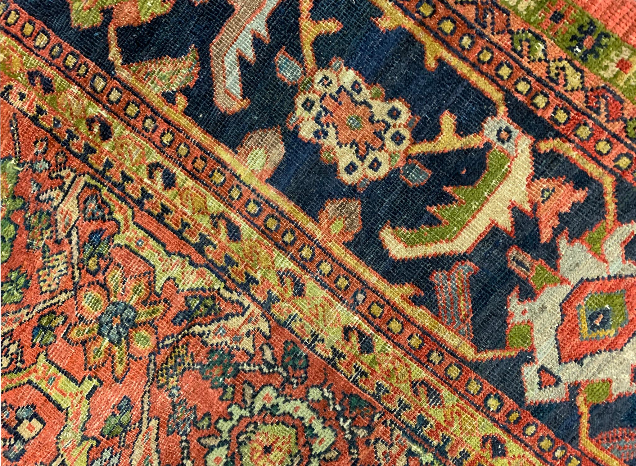 Fin du XIXe siècle Tapis traditionnel oriental en laine tissé à la main de type tapis rouille en vente
