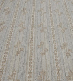 Hand-Woven Wool Contemporary Swedish-Inspired Rug 12'6"x16'