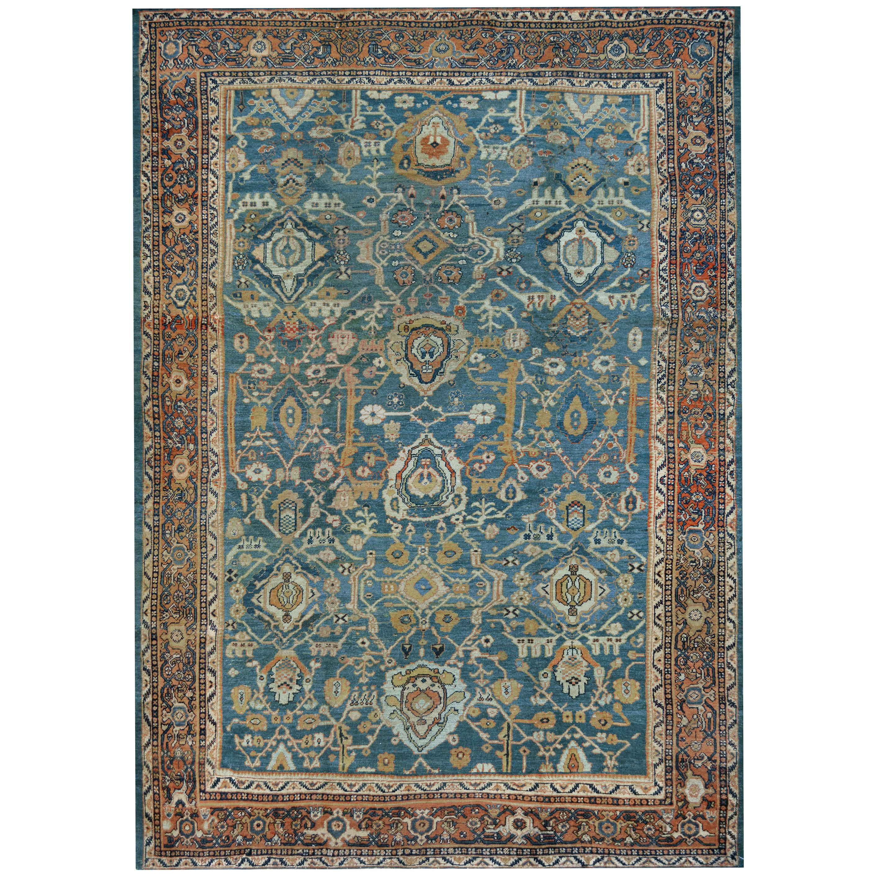 Hand-Woven Wool Persian Sultanabad, circa Late 19th Century For Sale