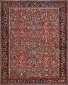 Hand-woven Wool Red Floral Persian Faraghan Rug