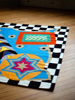 Hand-woven wool rug "Chess" by Stoppani Juan + Legavre Jean-Yves