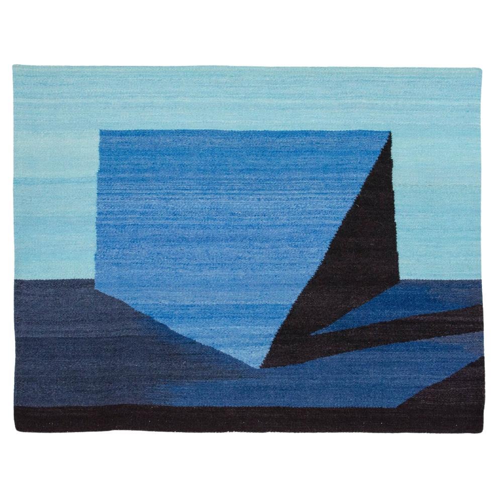 Hand-woven wool rug "Flat plane" by Roberto Aizenberg For Sale