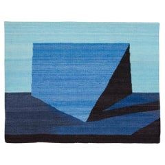 Hand-woven wool rug "Flat plane" by Roberto Aizenberg