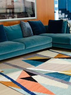 Hand-woven wool rug "Geometry" by Juan Del Prete