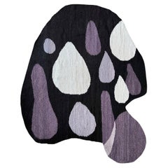 Hand-woven wool rug "Gray Rain" by Marcela Cabutti