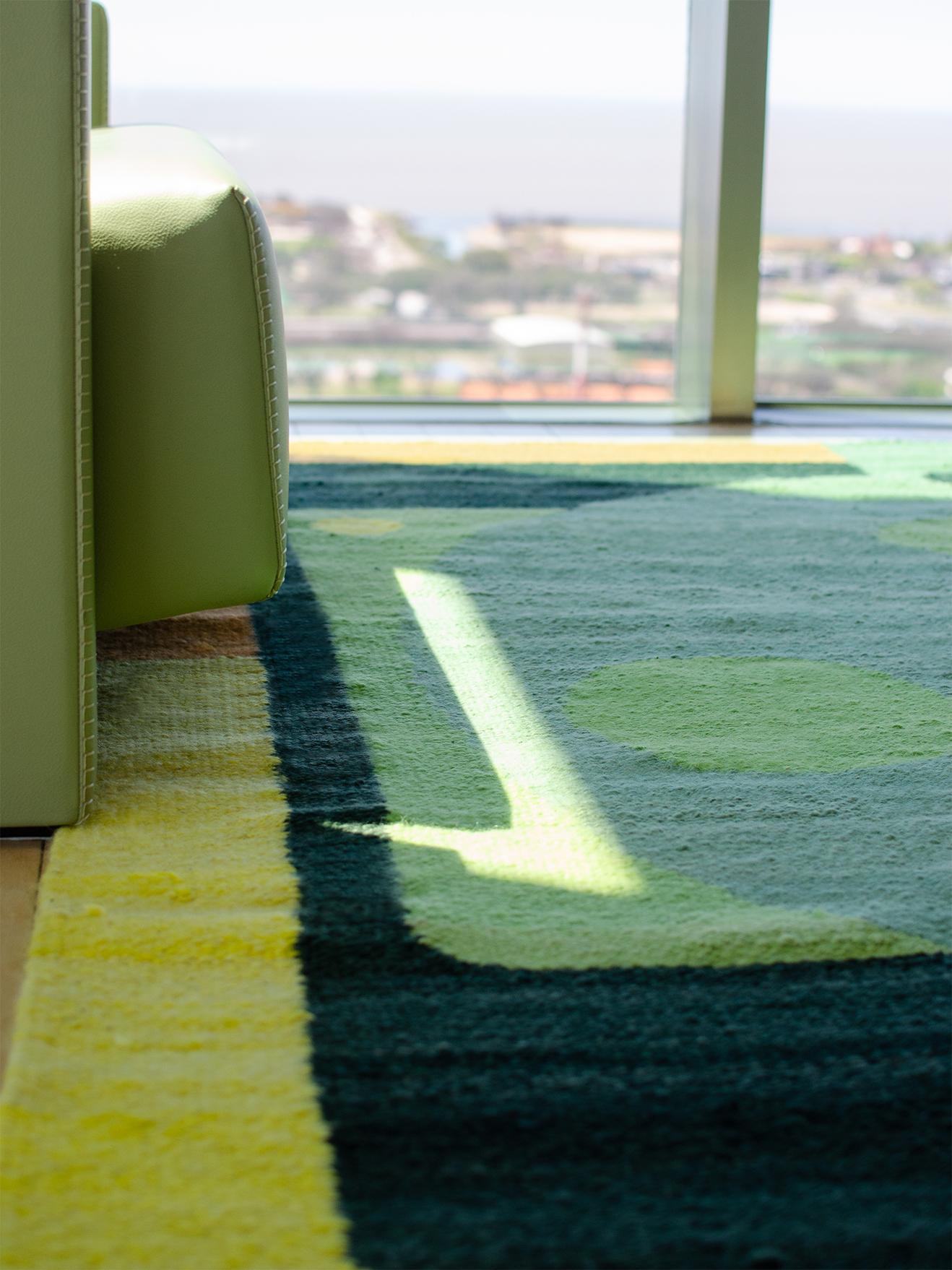 Hand-woven wool rug 
