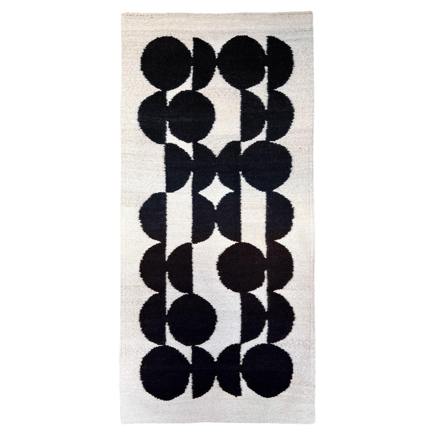 Hand-woven wool rug "Half-Moon" by Ary Brizzi For Sale