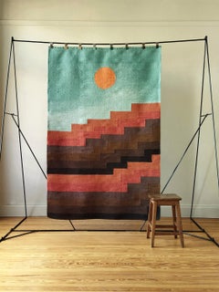 Handgewebter Wollteppich „Horizon“ von Roberto Aizenberg