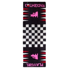 Hand-woven wool rug "Lady Colmegna Chess Rug" by Victoria Colmegna