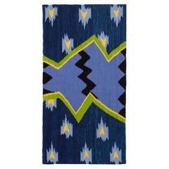 Hand-woven wool rug "Midnight Blue" by Stoppani Juan + Legavre Jean-Yves