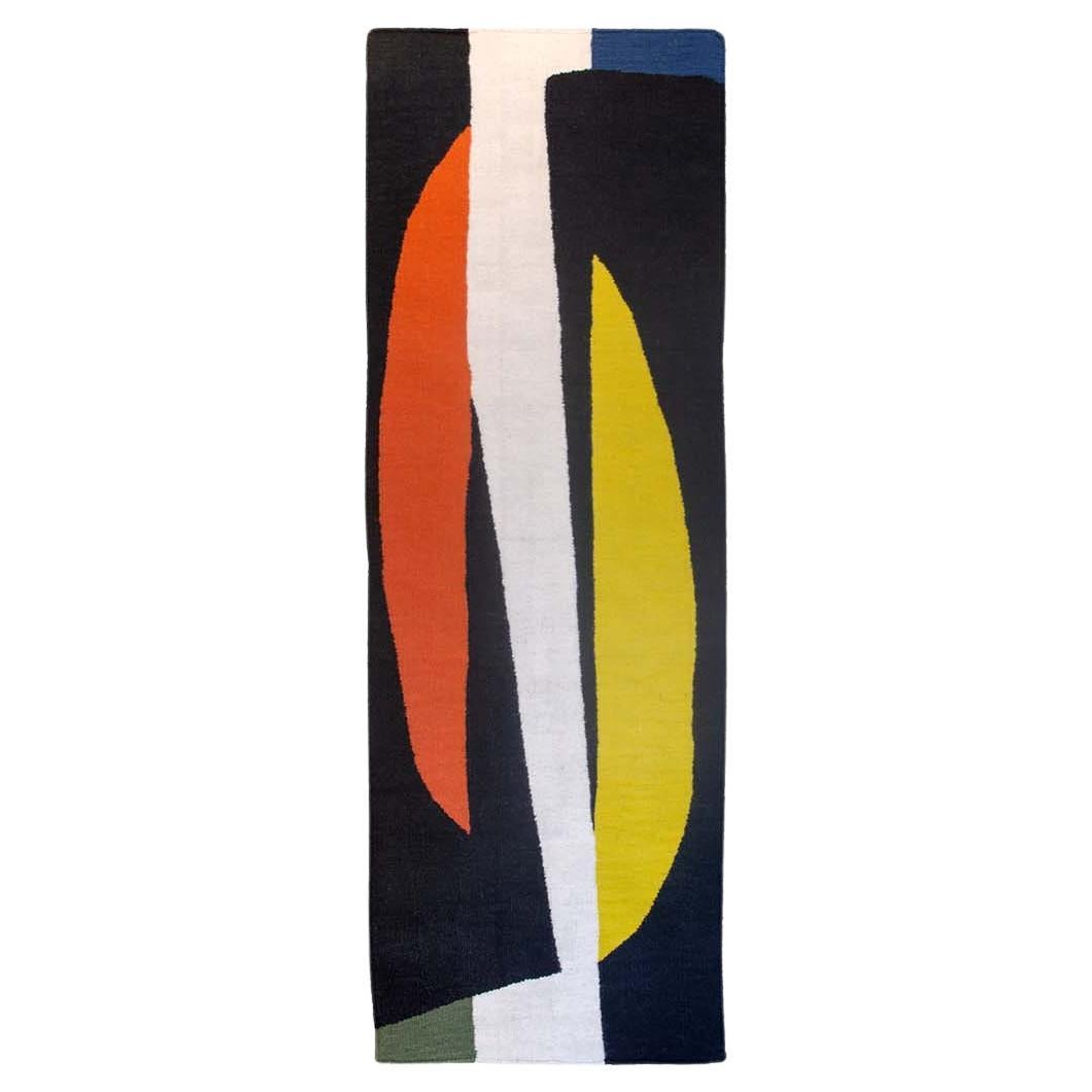 Hand-woven wool rug "Primary colors" by Ary Brizzi For Sale
