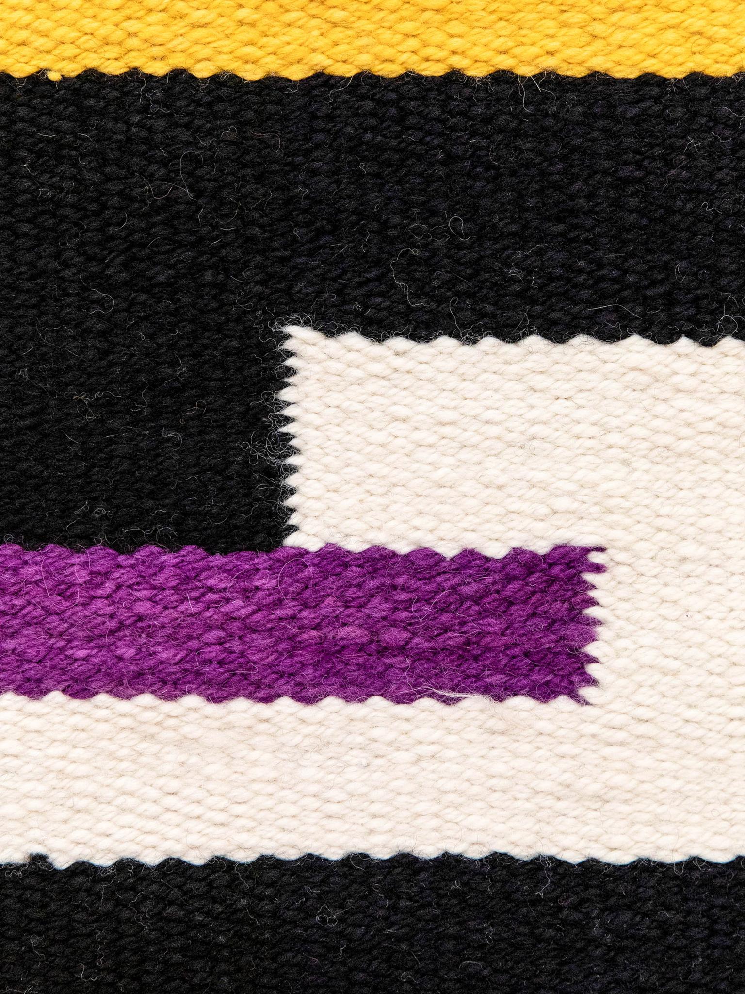Handgewebter Wollteppich „Stripes“ von Ary Brizzi (Argentinisch) im Angebot