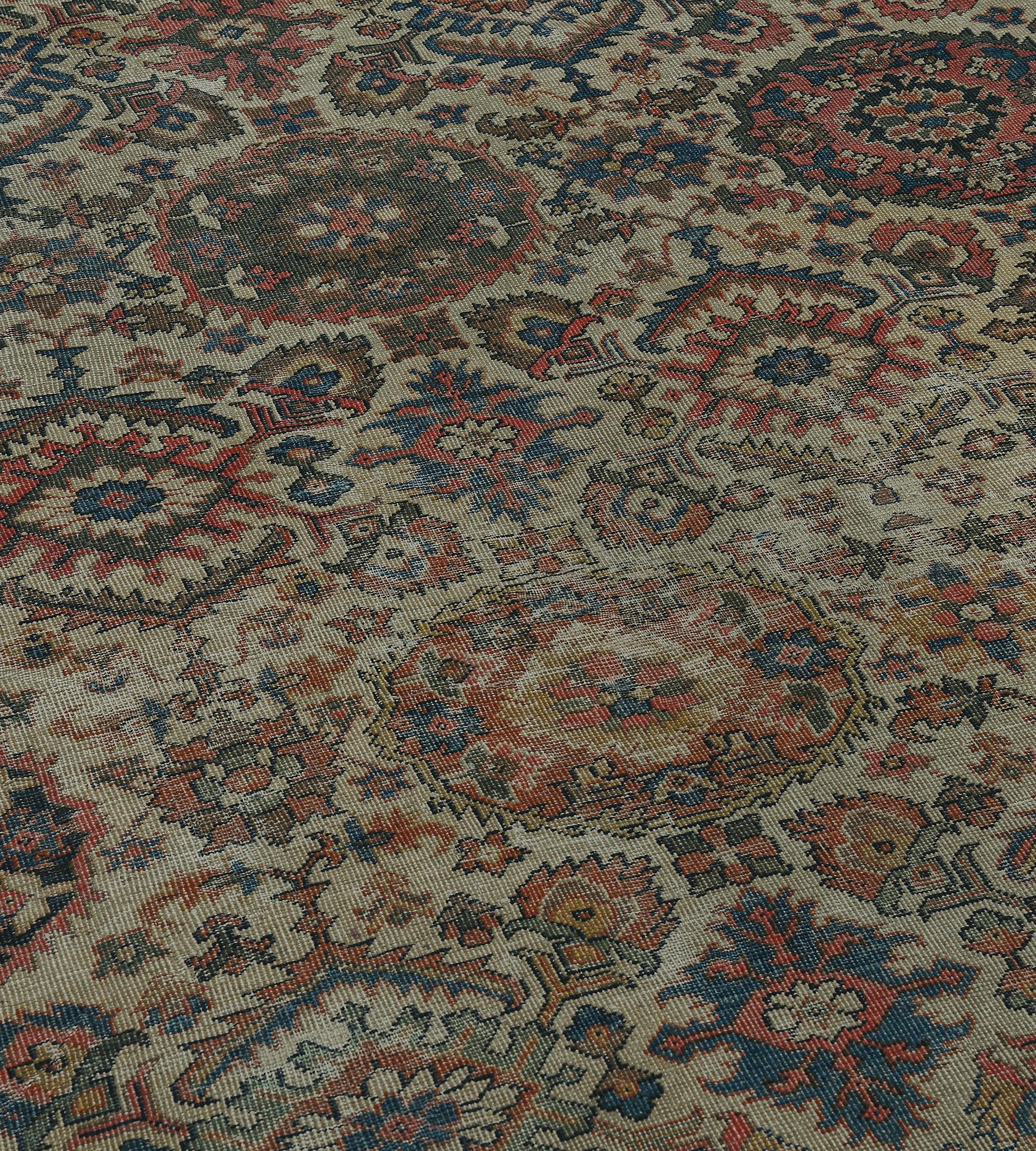 Persiano Tappeto Sultanabad Rugs in lana tessuto a mano della fine del XIX secolo circa in vendita