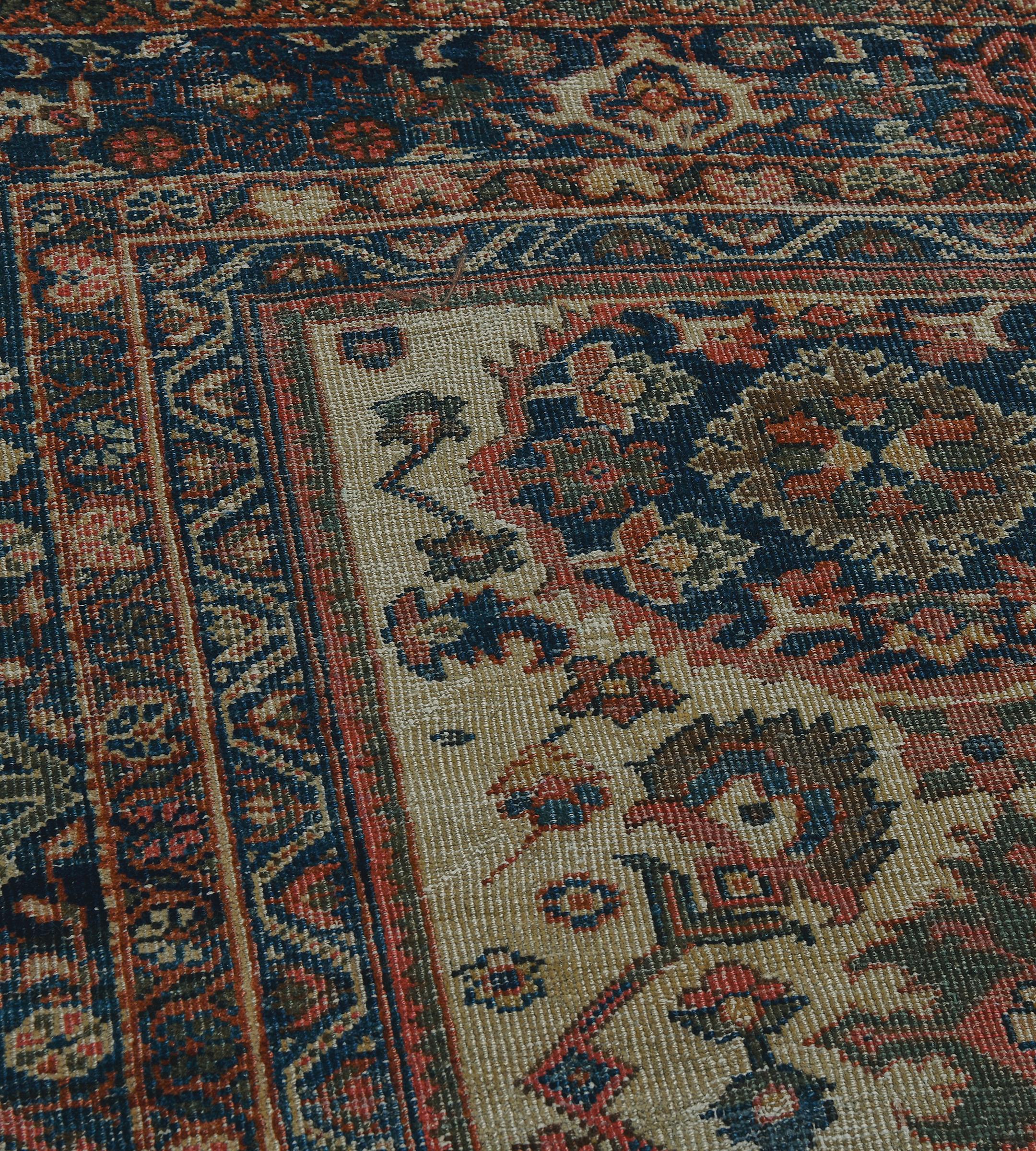 Tappeto Sultanabad Rugs in lana tessuto a mano della fine del XIX secolo circa in vendita 1