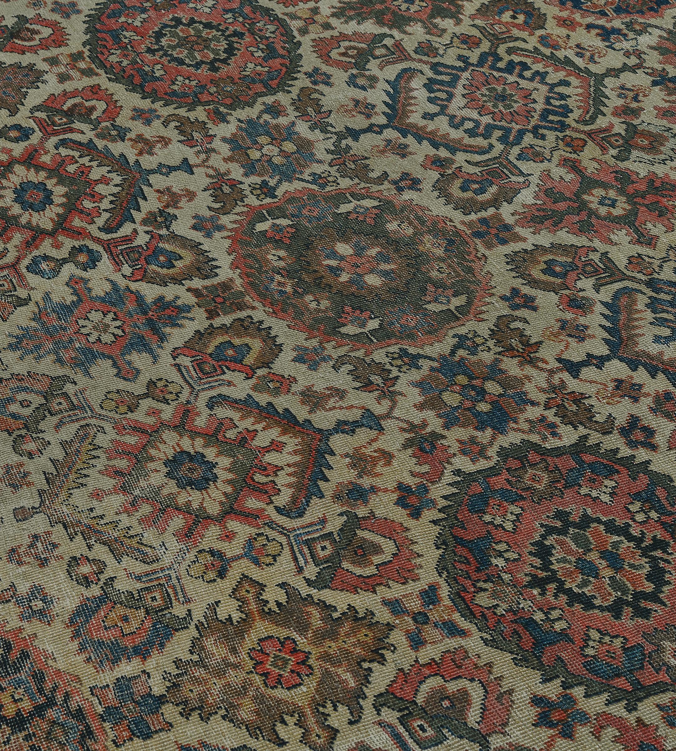 Tappeto Sultanabad Rugs in lana tessuto a mano della fine del XIX secolo circa in vendita 2