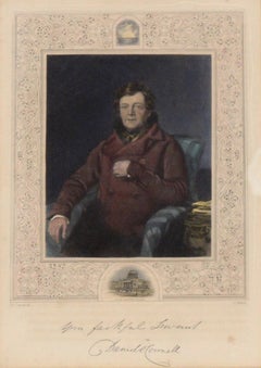 Hand Written Letter from Daniel O'Connell, with Portrait Engraving by O'Neil