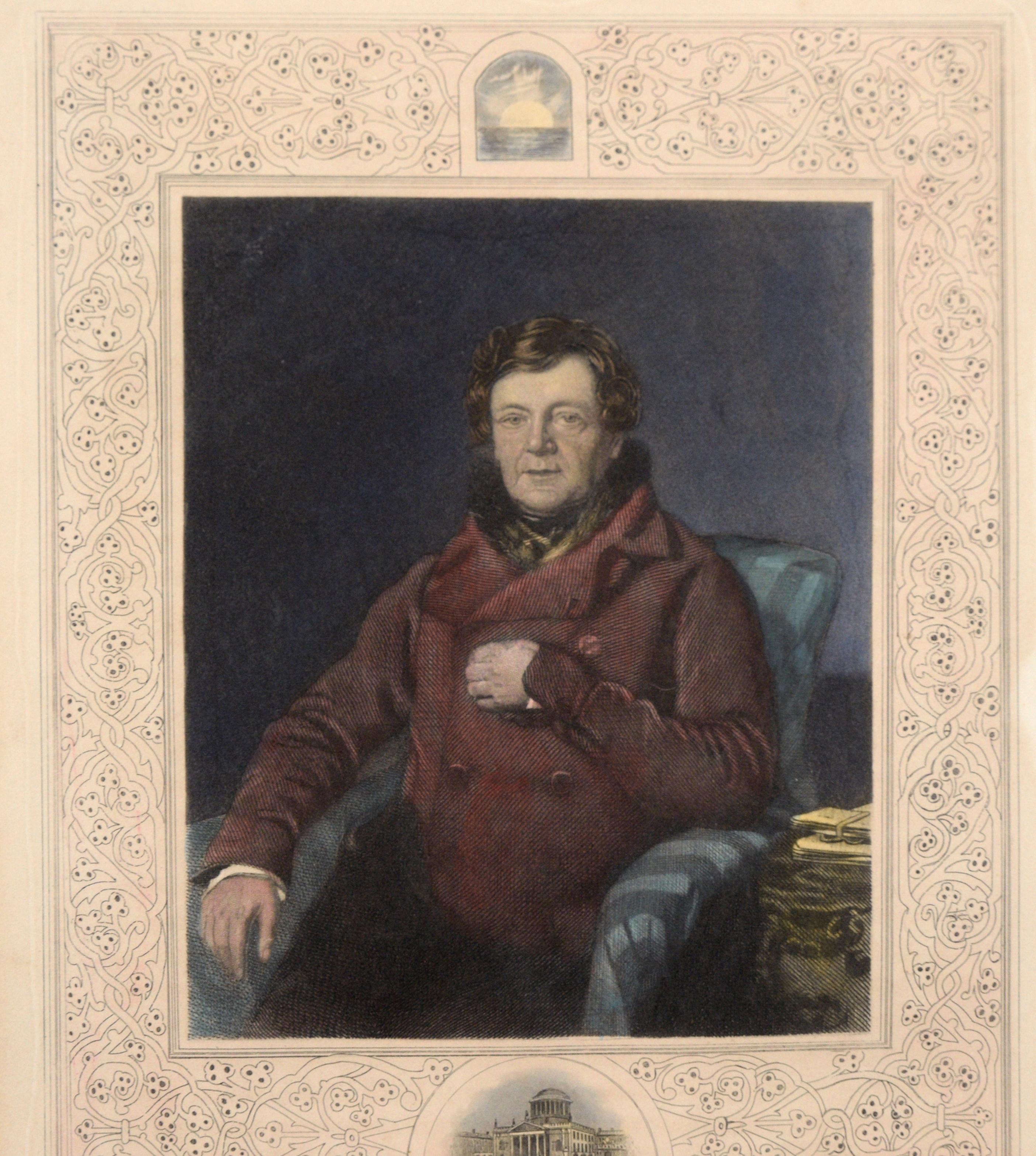 Early Victorian Hand Written Letter from Daniel O'Connell, with Portrait Engraving by O'Neil For Sale