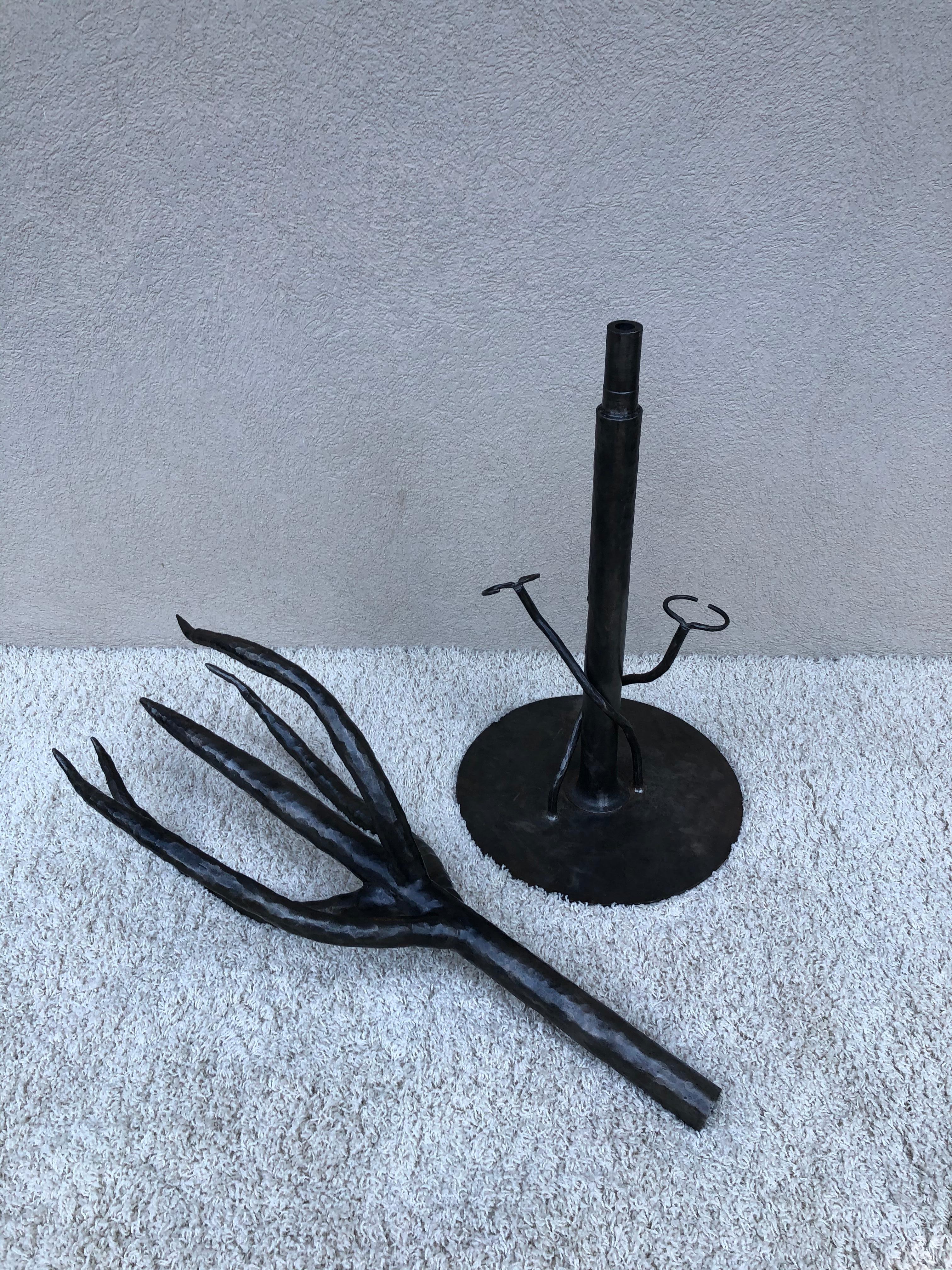 Handwrought Cactus Coat Hall Tree /Umbrella Stand Entrance Sculpture In Good Condition For Sale In Westport, CT