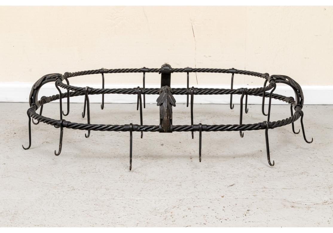 Hand Wrought Hanging Iron Pot Rack For Sale 5