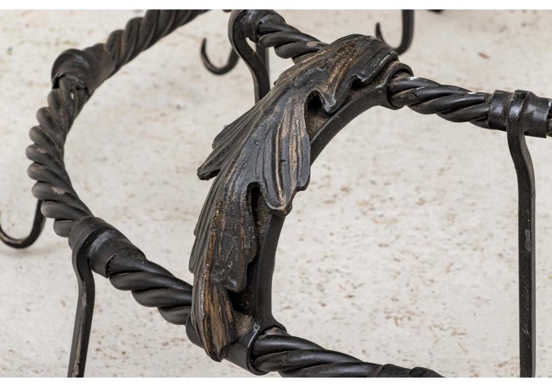 Hand Wrought Hanging Iron Pot Rack For Sale 4