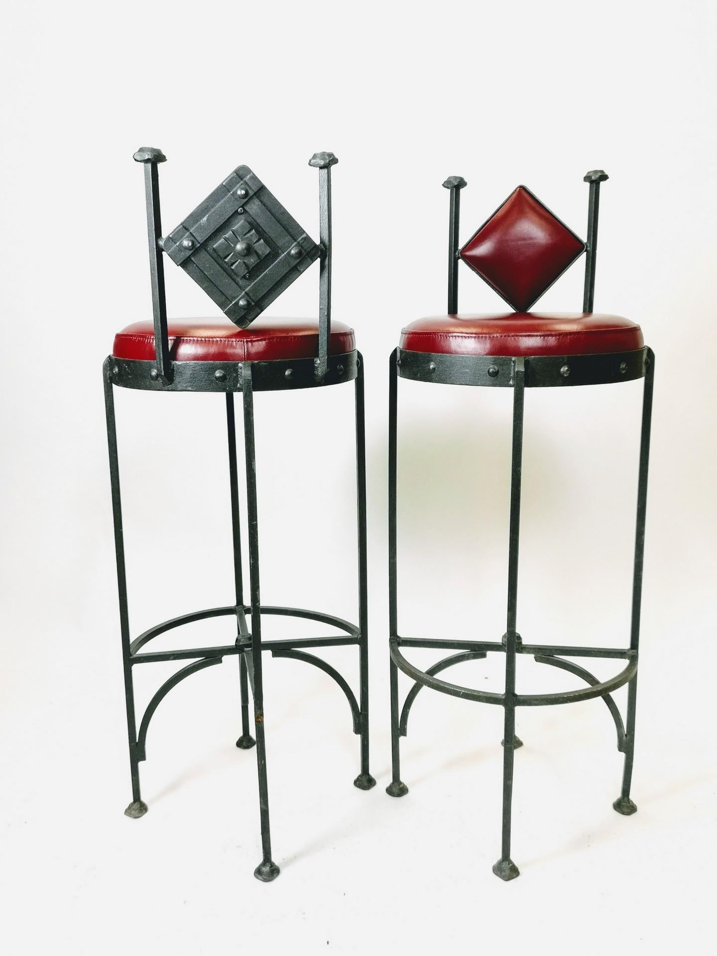 vintage iron bar stools