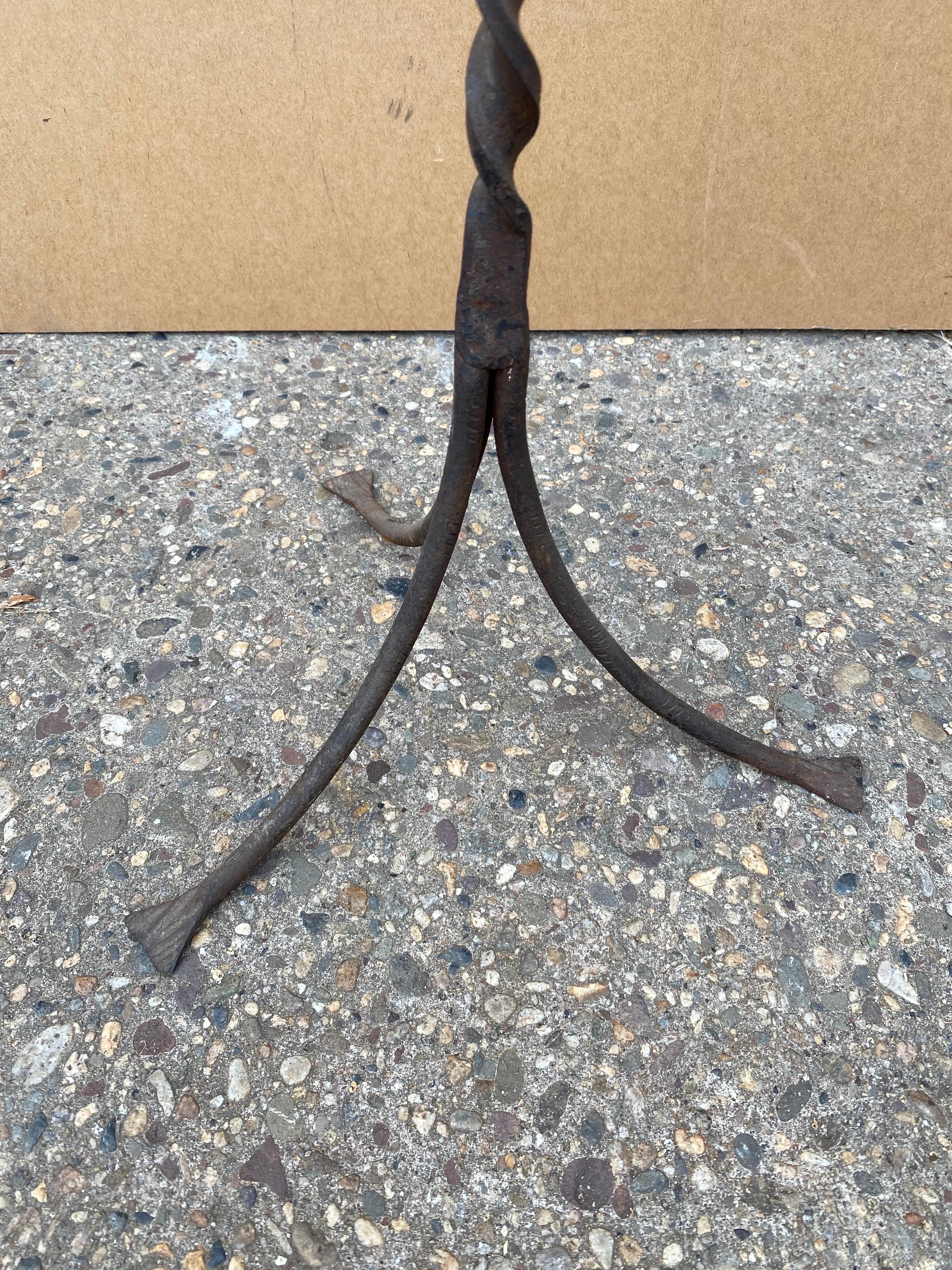 American Hand-Wrought Iron Bird Stand in the Style of Samuel Yellin