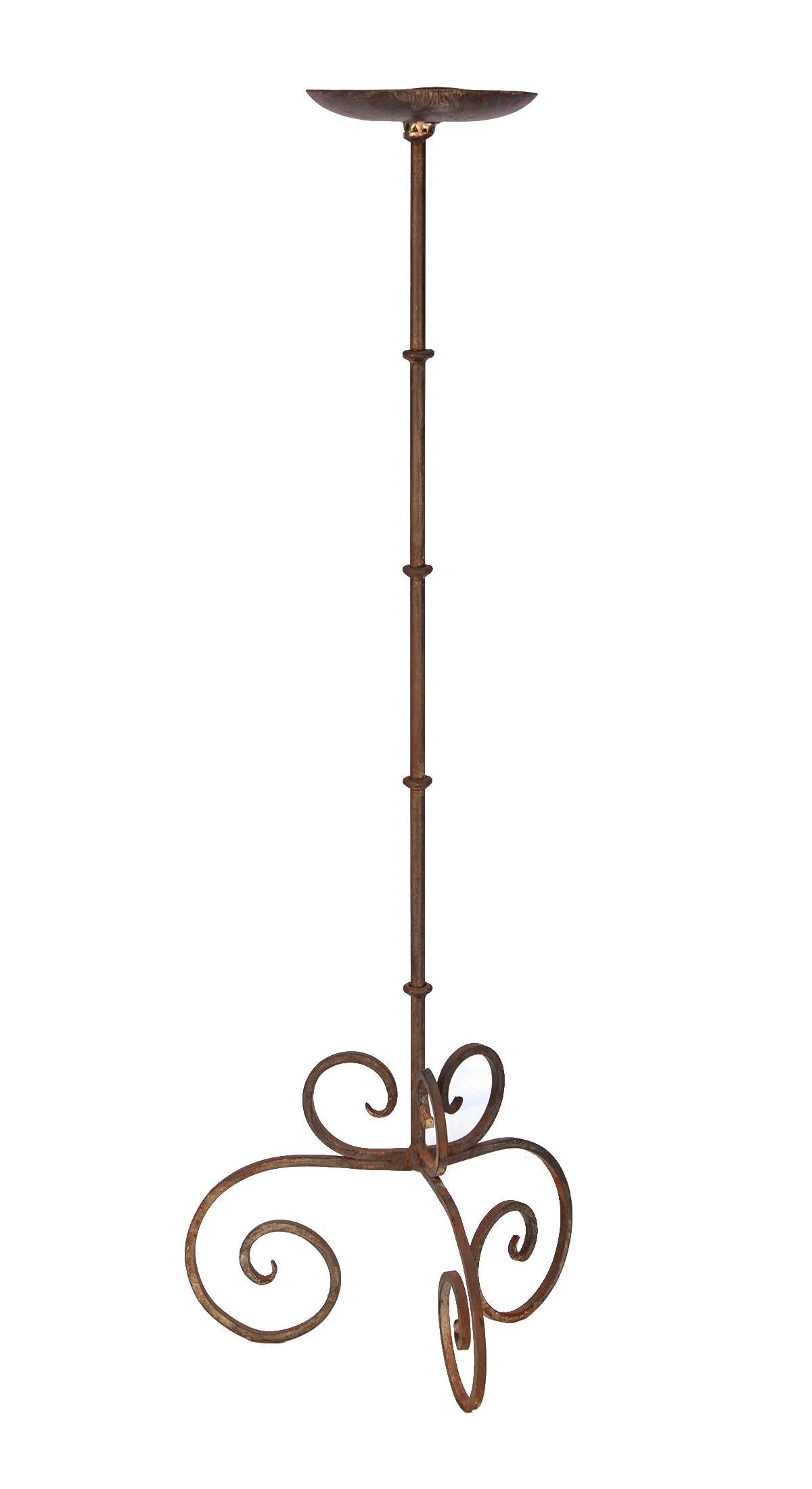 Hand-Crafted Hand Wrought Iron Candle Stand