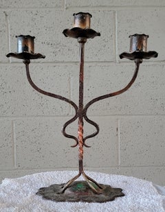 Hand Wrought Iron Candlestick 1920's