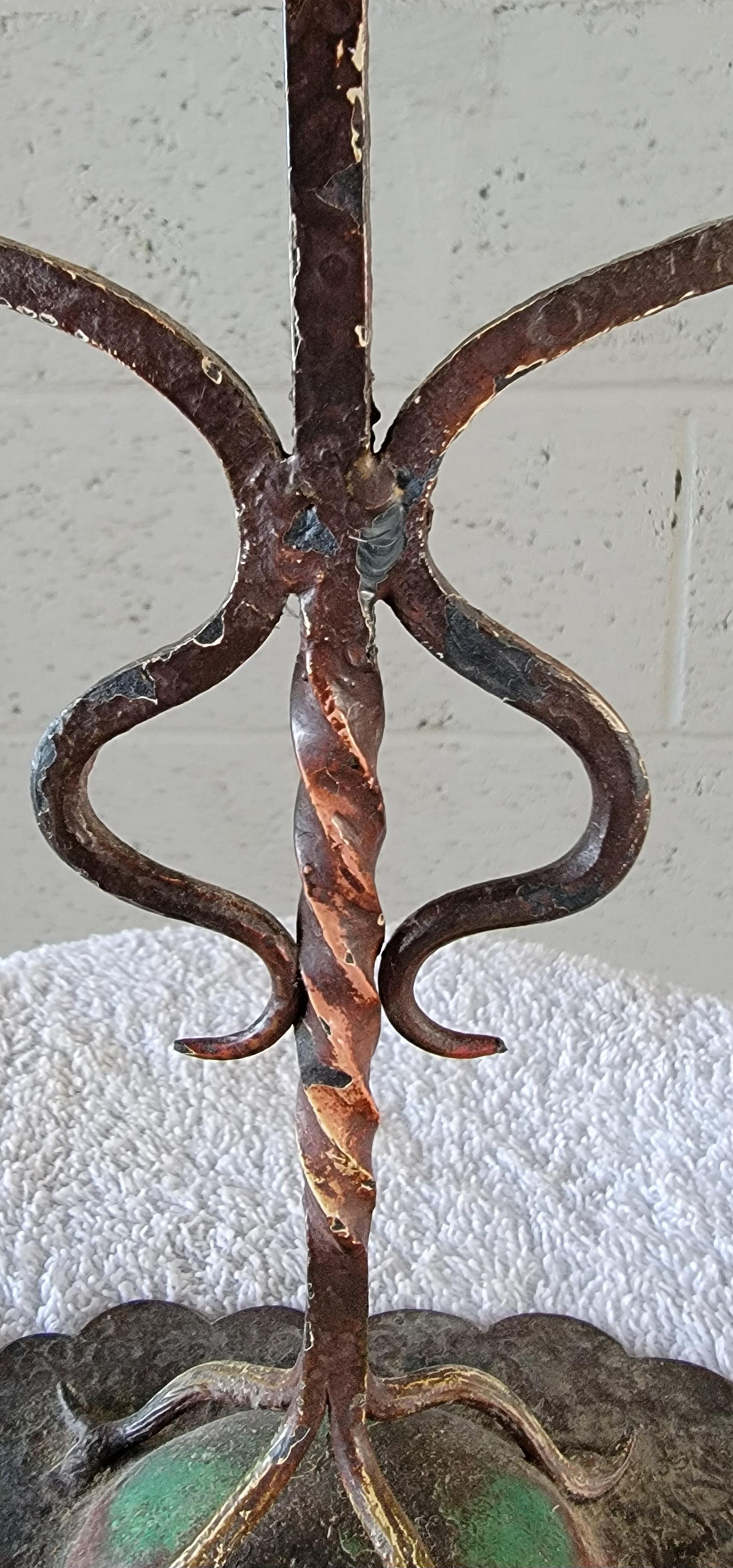 American Hand Wrought Iron Candlestick 1920's