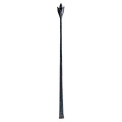 Used Hand-Wrought Iron Floral Fire Poker