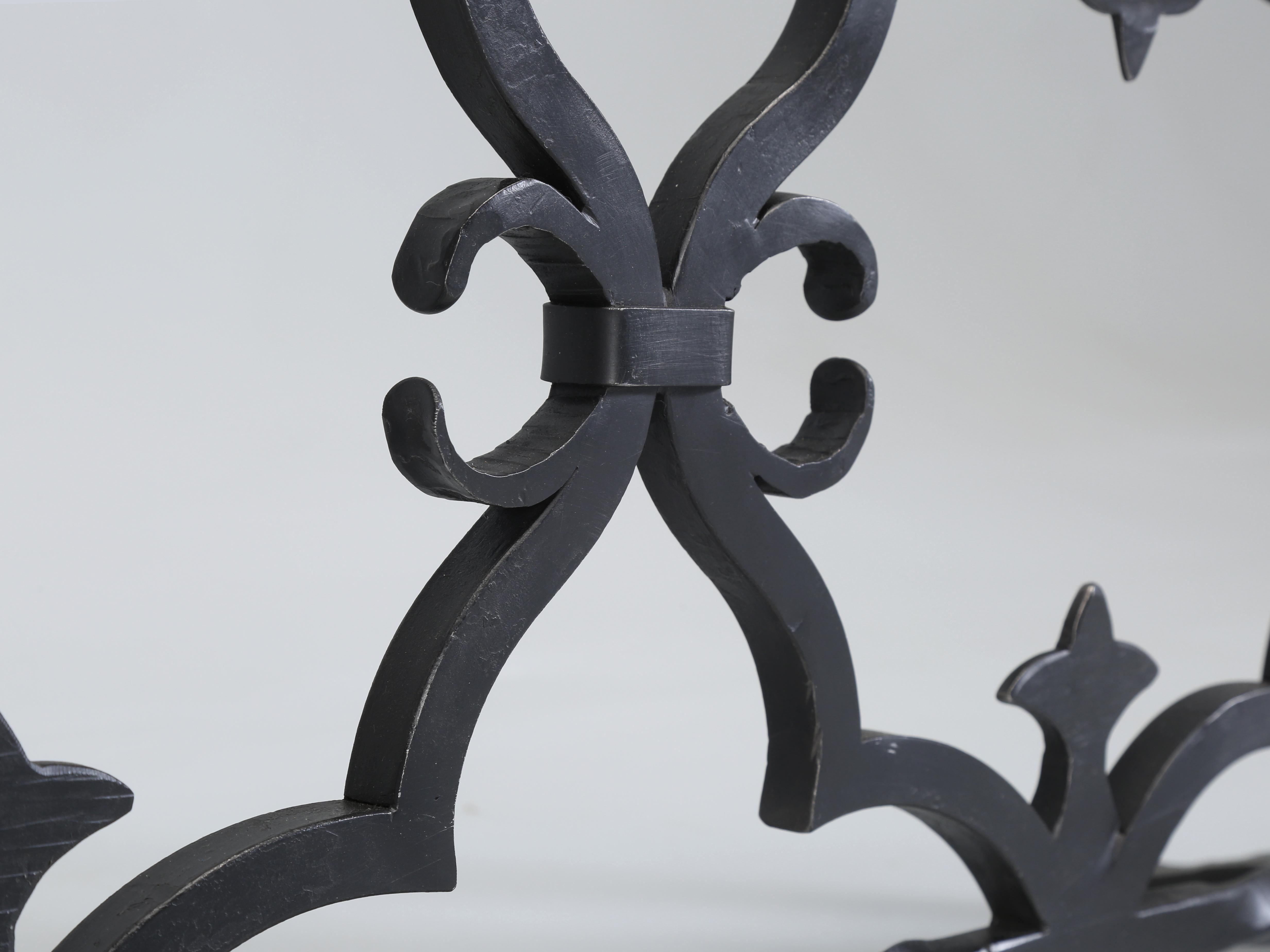 Hand-Wrought Iron Made to Order Old Plank Fireplace Screen Mediterranean Style For Sale 1