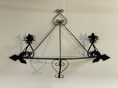 Hand Wrought Scrolled Iron Demi Lune Candle Sconce