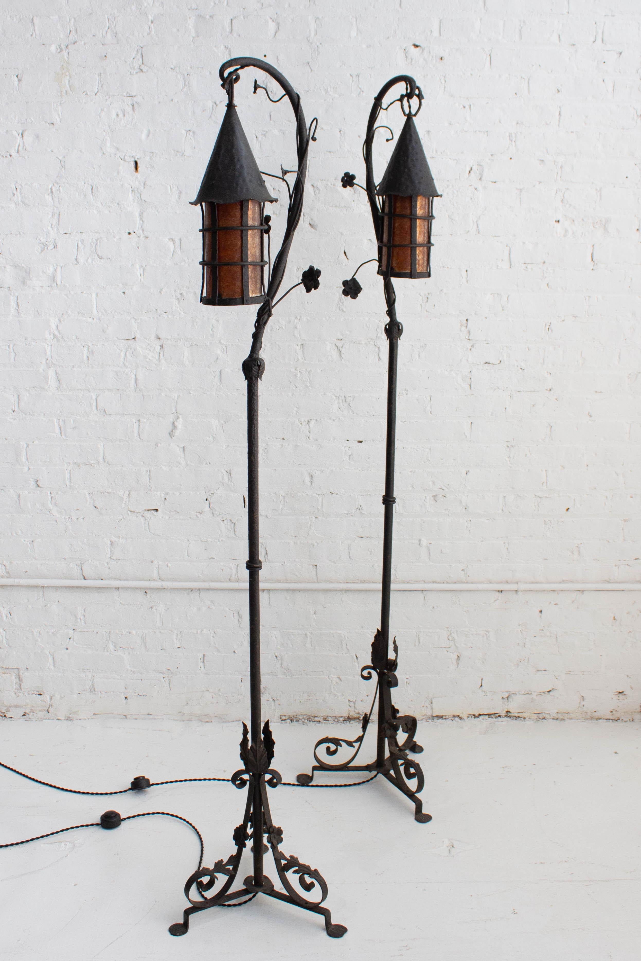 Hand-Wrought Tudor Floor Lamp in the Style of Oscar Bach For Sale 6