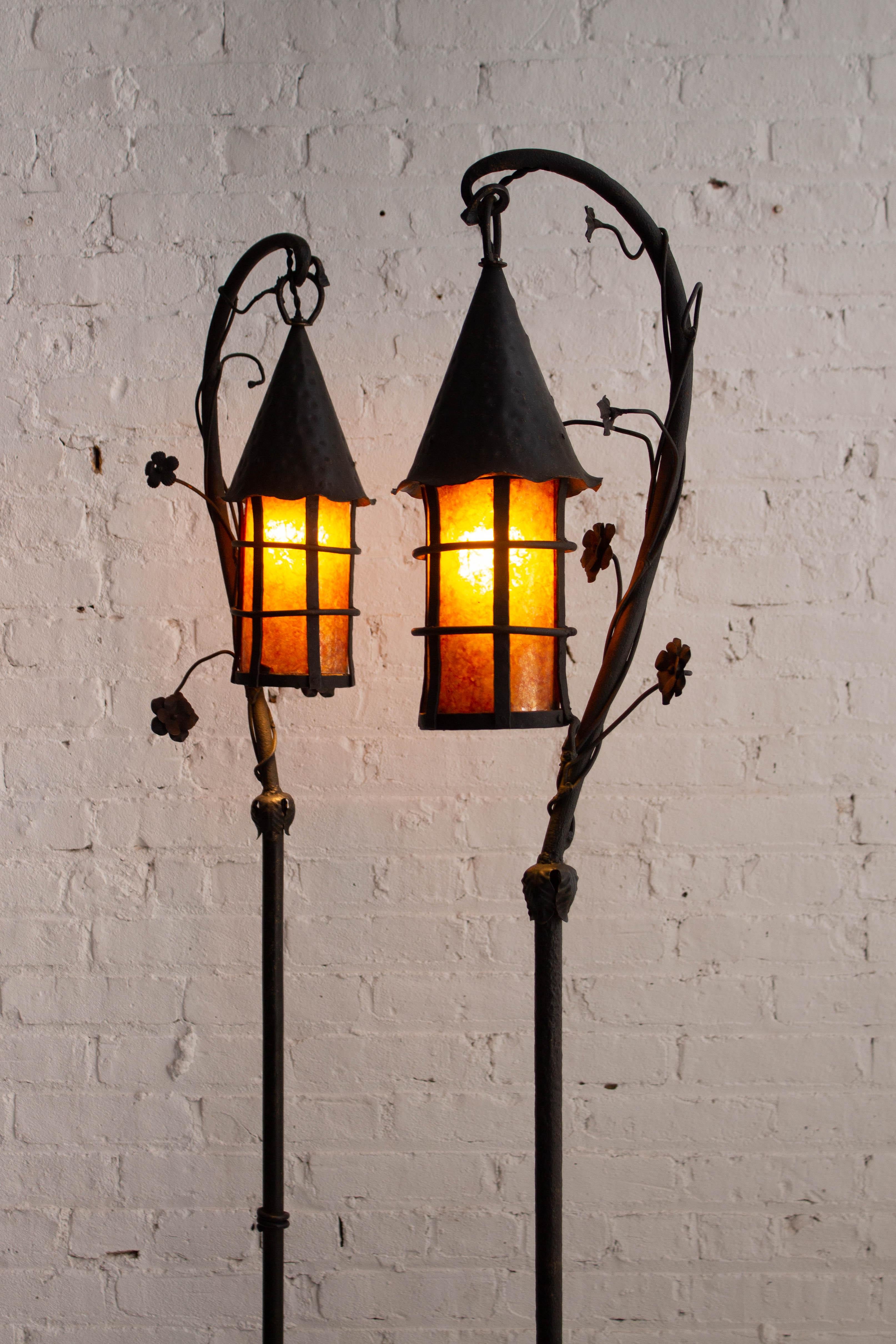 Hand-Wrought Tudor Floor Lamp in the Style of Oscar Bach For Sale 10