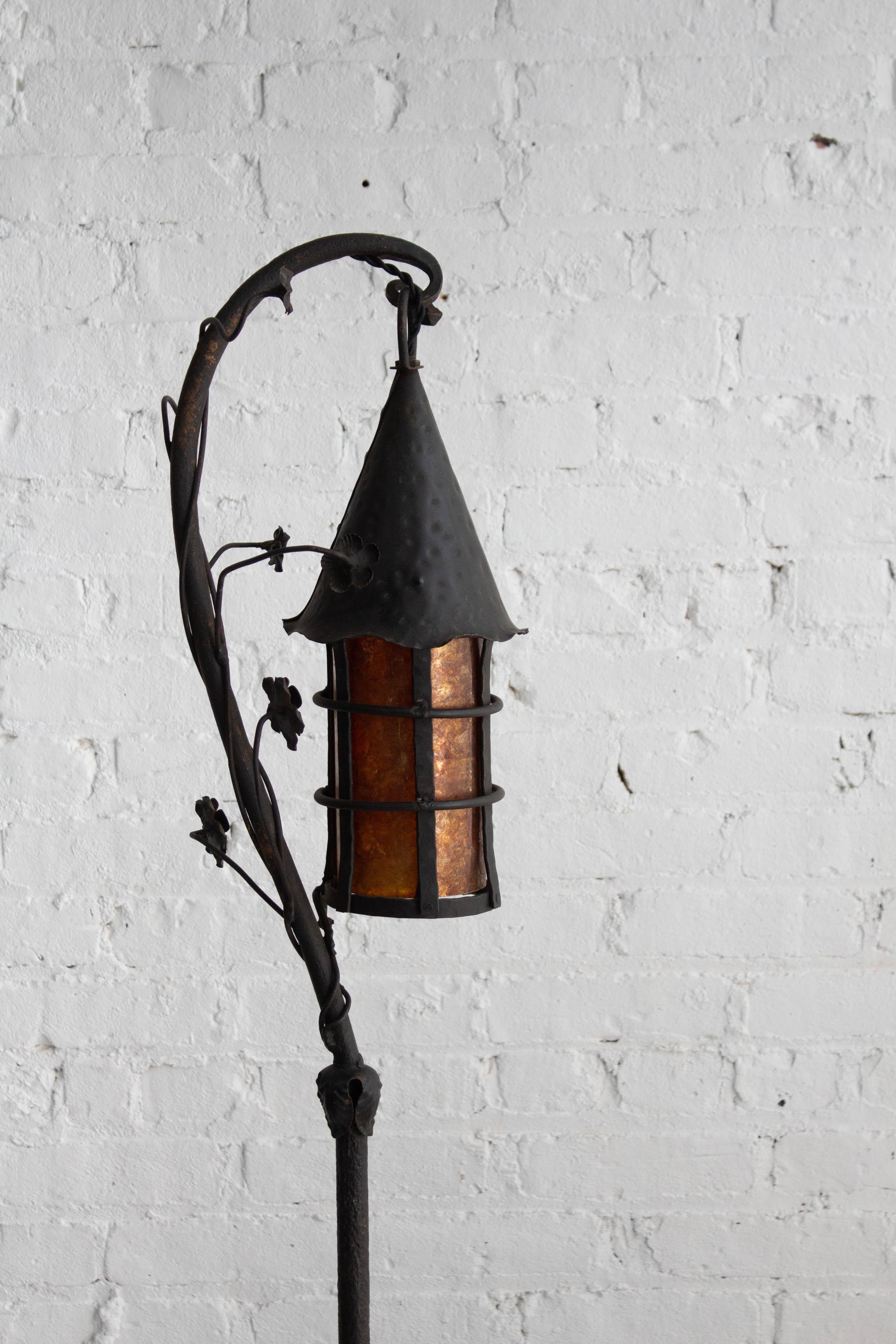 Hand-Wrought Tudor Floor Lamp in the Style of Oscar Bach For Sale 1