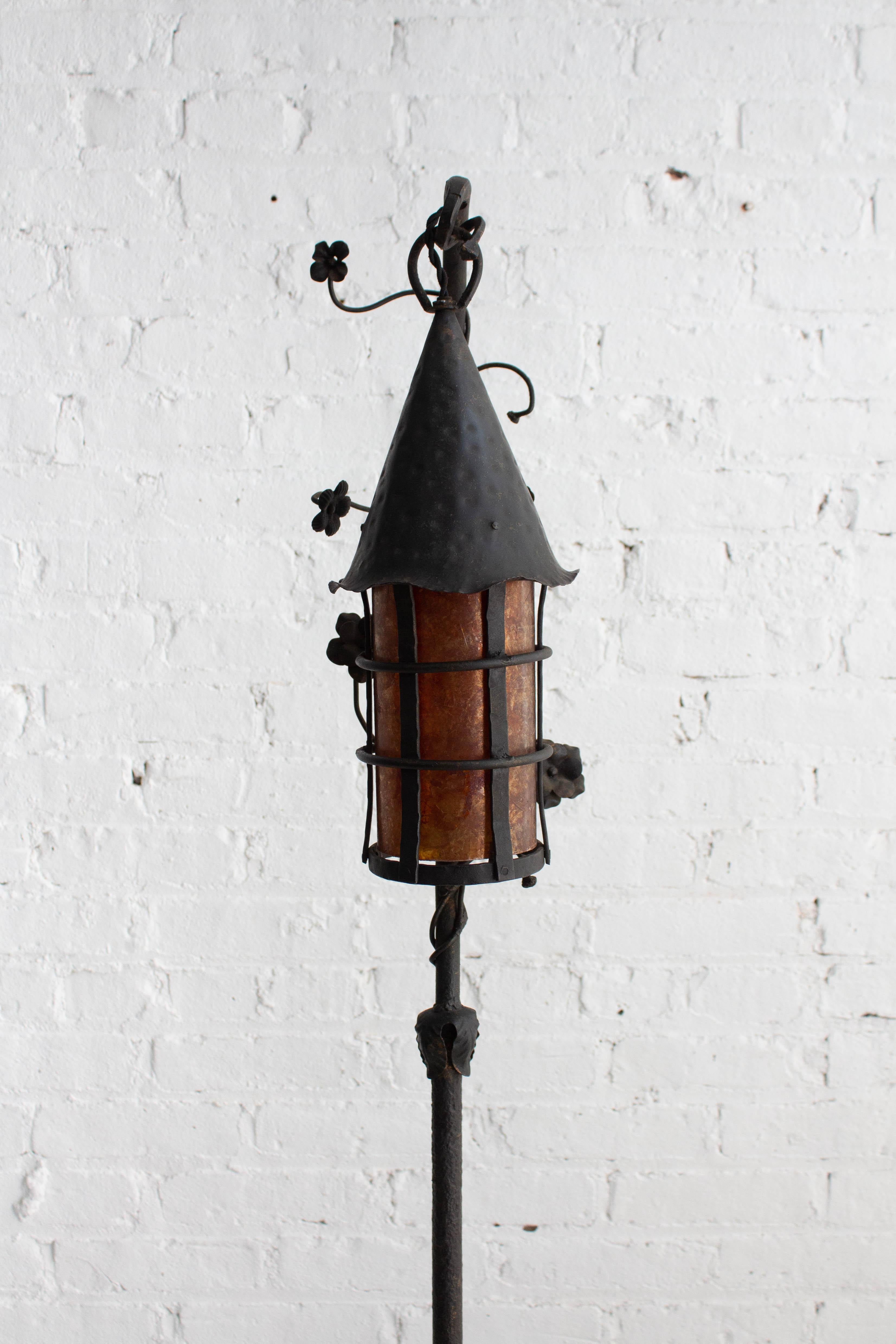 Hand-Wrought Tudor Floor Lamp in the Style of Oscar Bach For Sale 2