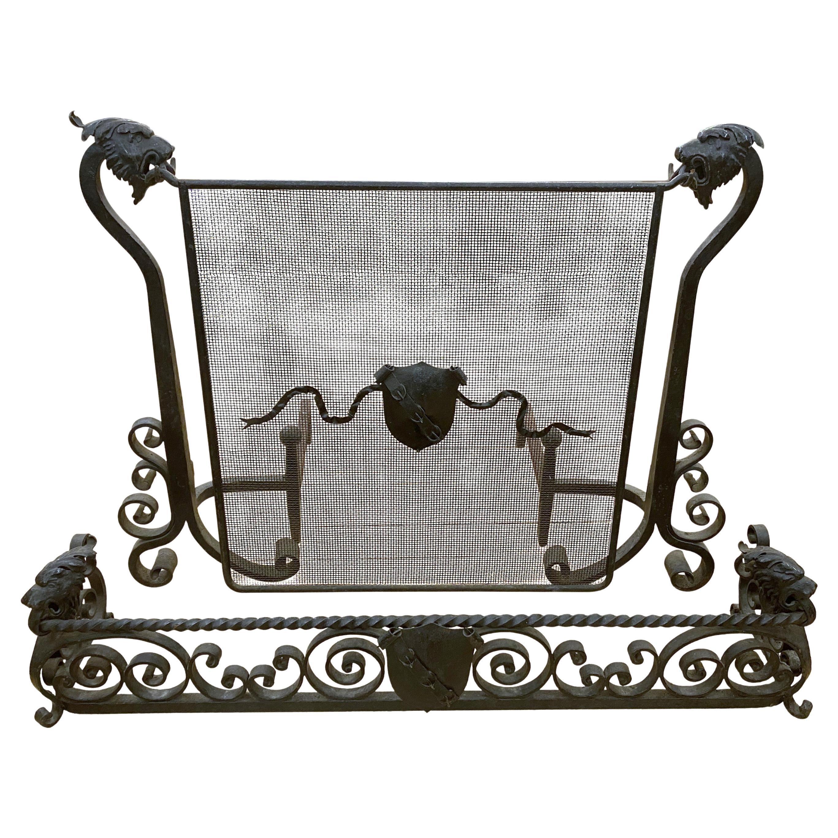 Victorian Brass Peacock Fireplace Screen For Sale at 1stDibs