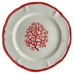 Handapainted Coral ceramic dessert plates