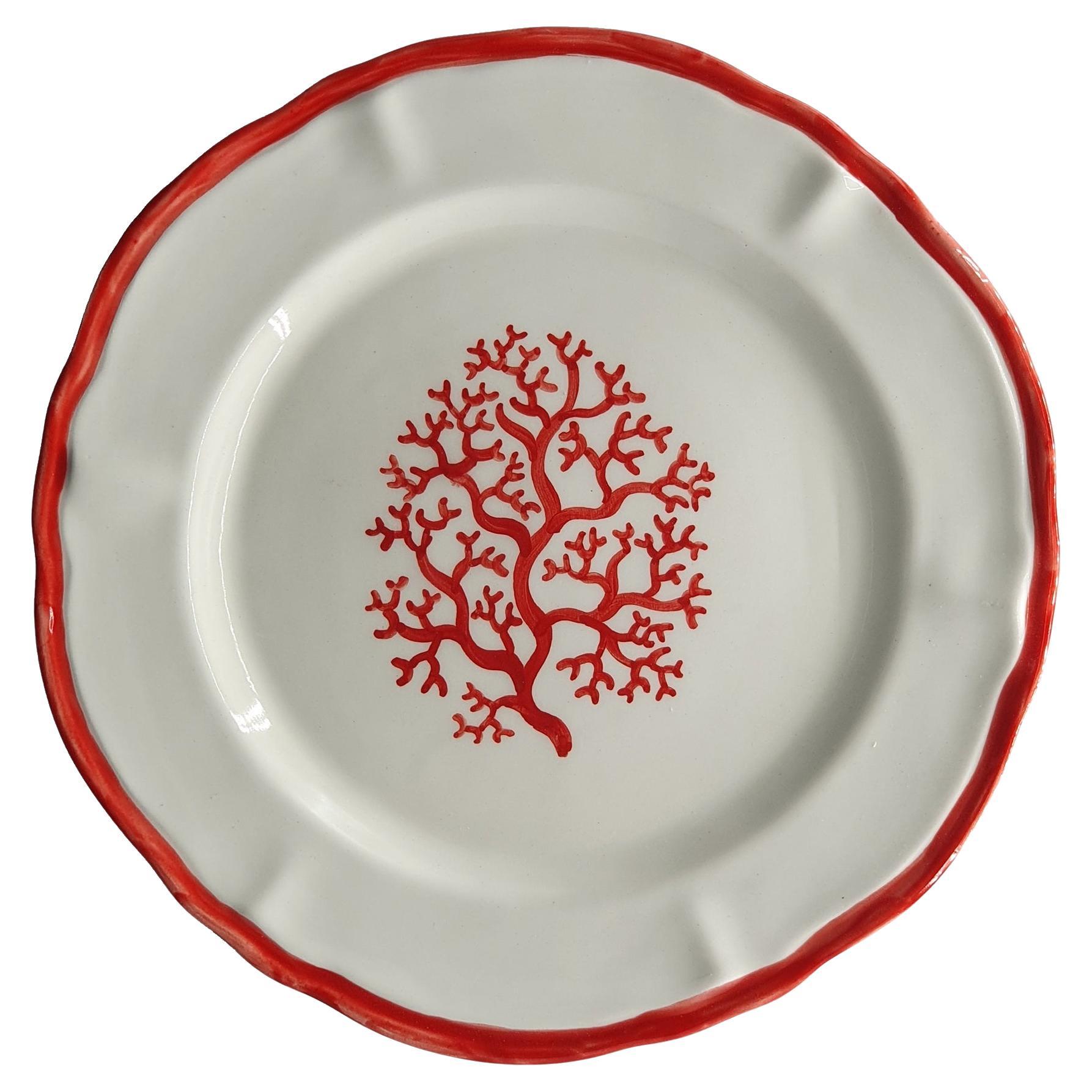 Assiettes à dîner en céramique Coral peinte à la main