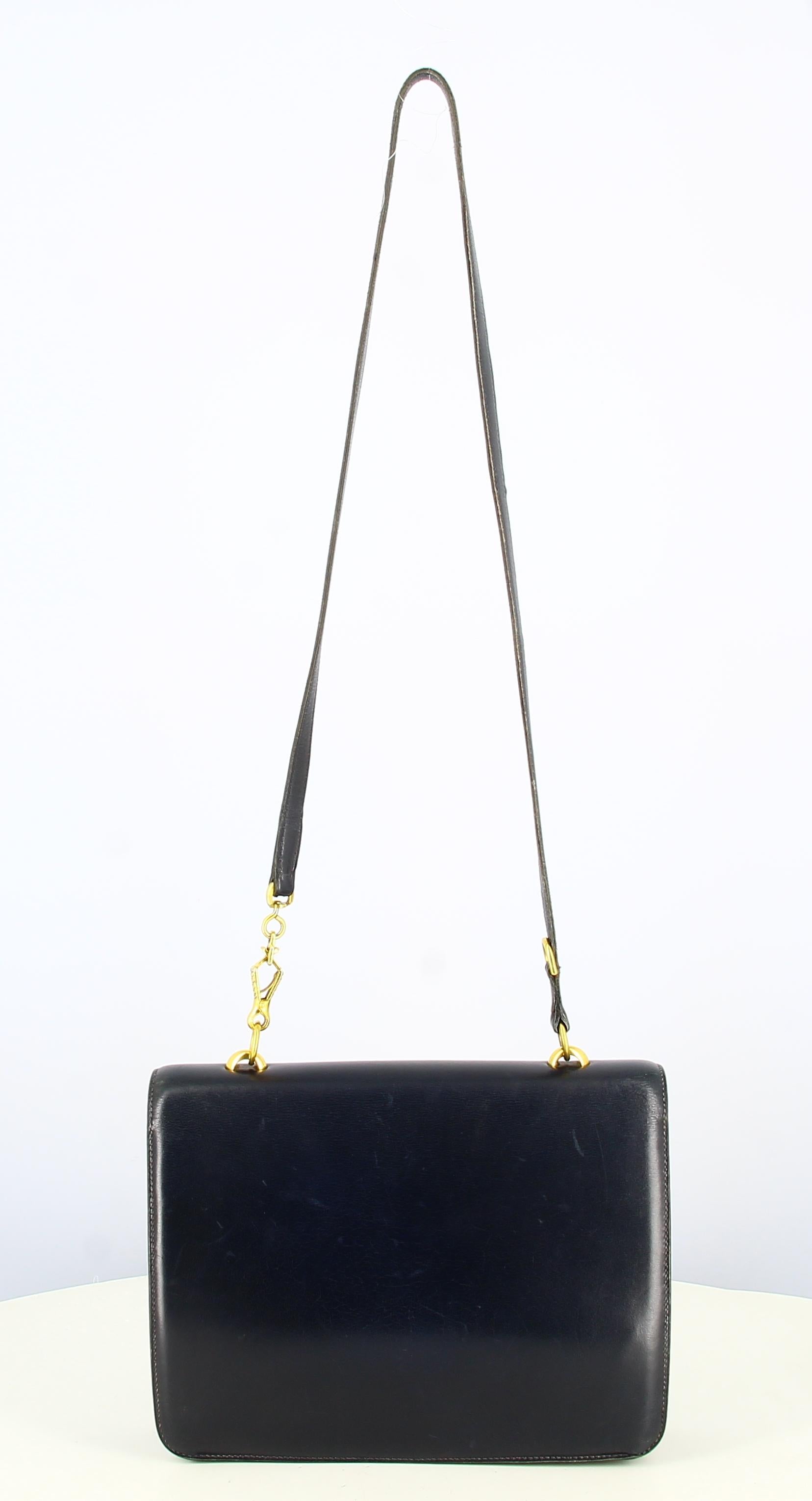 Handbag Hermès Leather Blue Night For Sale 2