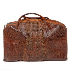 Handbag Large Overnight Crocodile Hornback One Piece Lacing Padlock