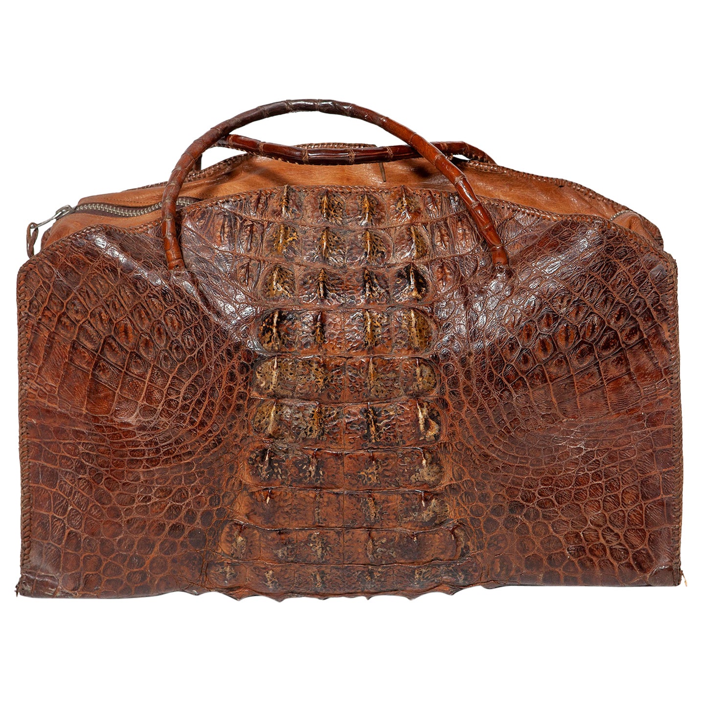 Borsetta grande Overnight Crocodile Hornback One Piece Lacing Padlock