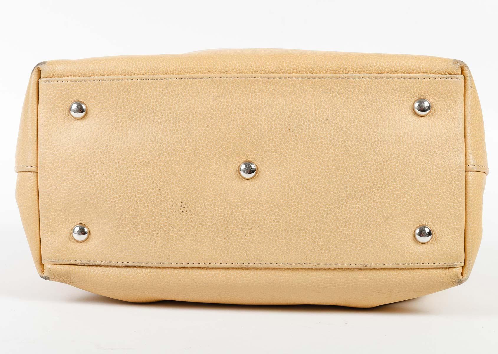 Handbag, Longchamp, Yellow Leather, Chrome Buckle, 20th Century. For Sale 1