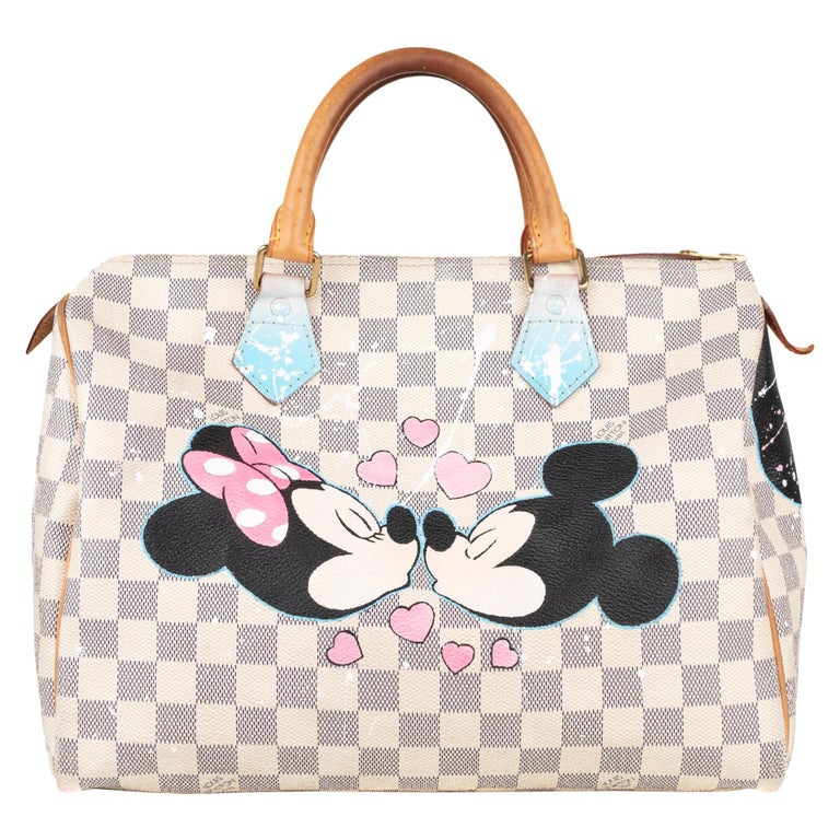LOUIS VUITTON Customized Speedy 35 Mickey loves Champagne  handbag