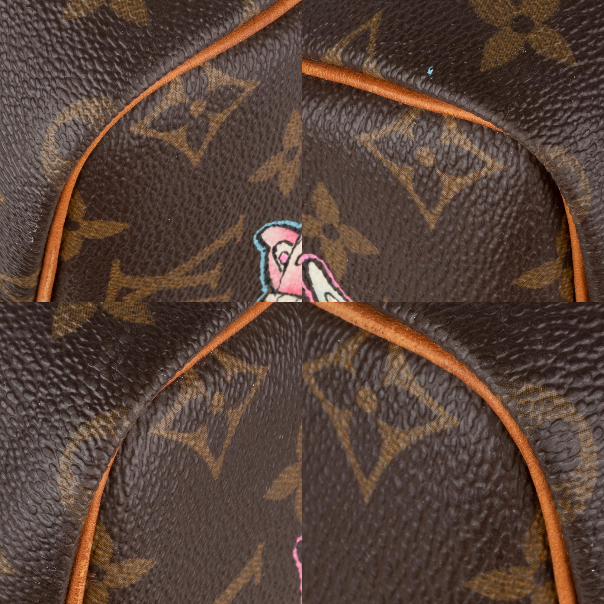 Handbag Louis Vuitton Speedy 30 in Monogram canvas customized 