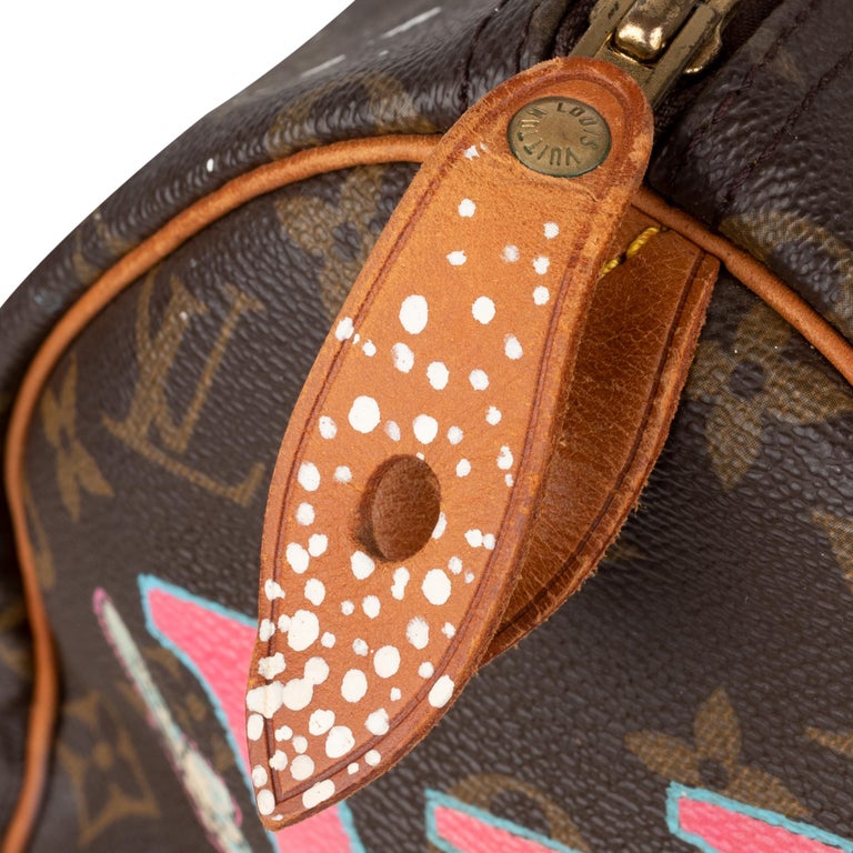Handbag Louis Vuitton Speedy 30 in Monogram canvas customized &quot;Bambi&quot; by PatBo ! For Sale at 1stdibs