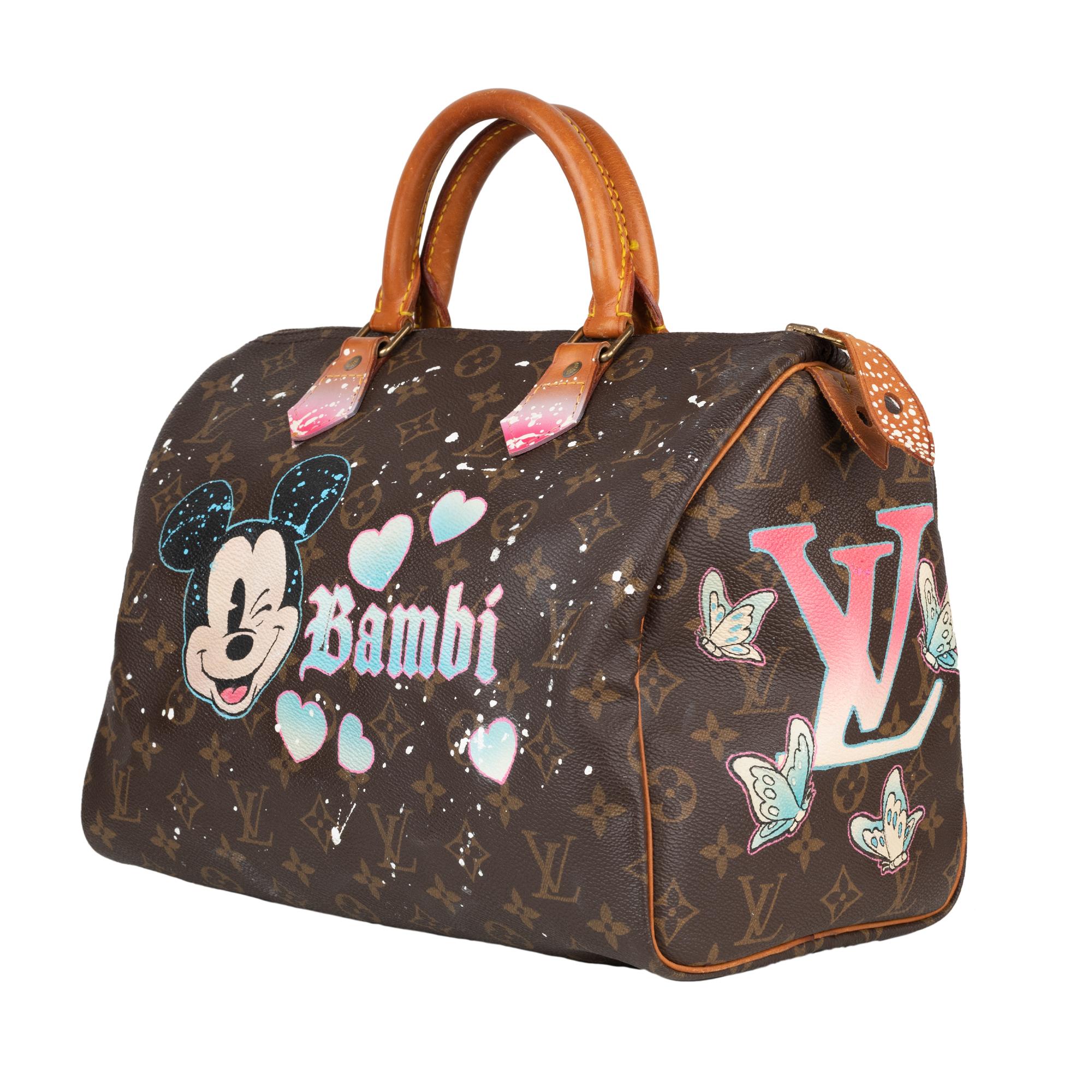 Travel bag Louis Vuitton 45 Monogram customized Muhammad Ali Vs Mickey  For Sale at 1stDibs