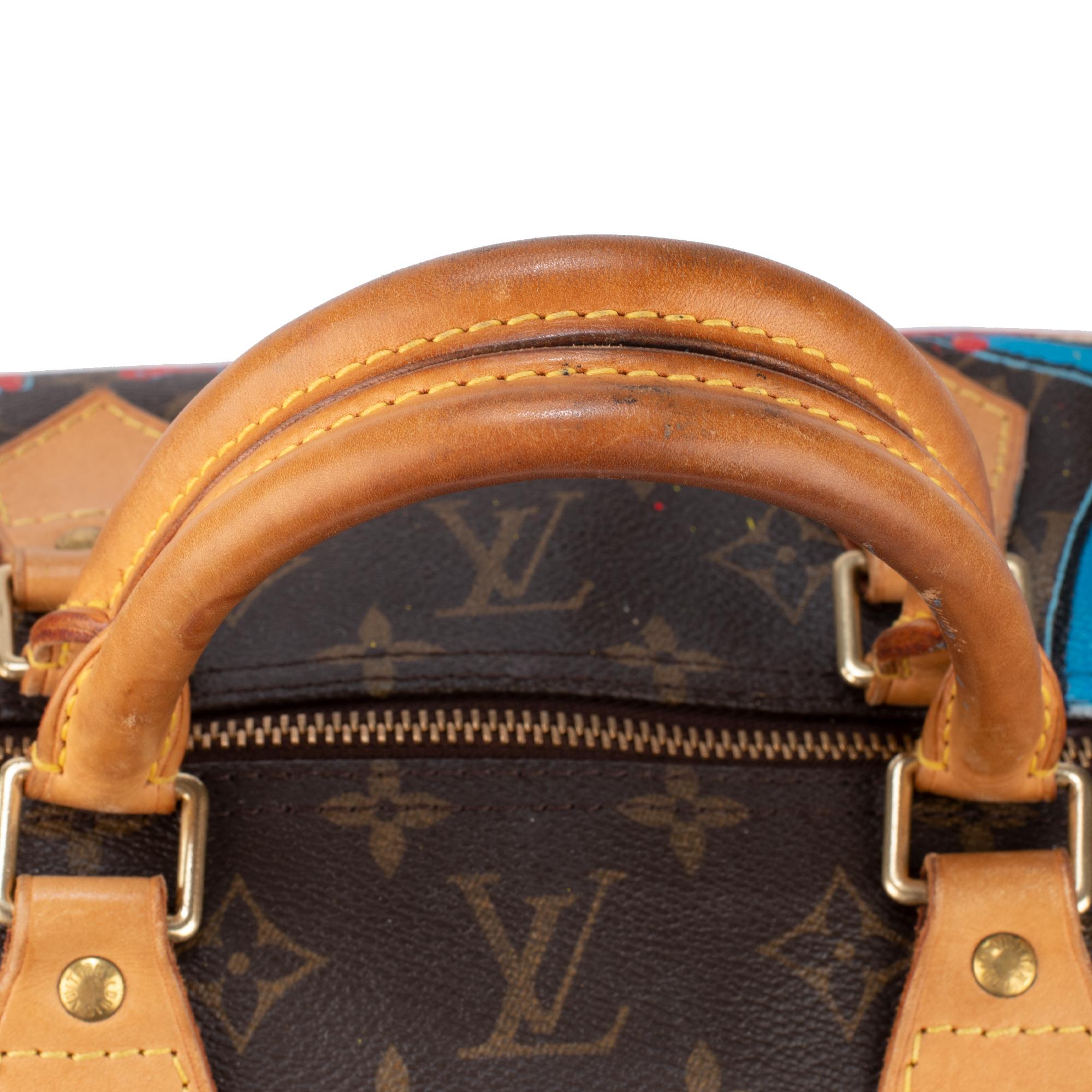 Handbag Louis Vuitton Speedy 40 in Monogram canvas customized by PatBo ! 2